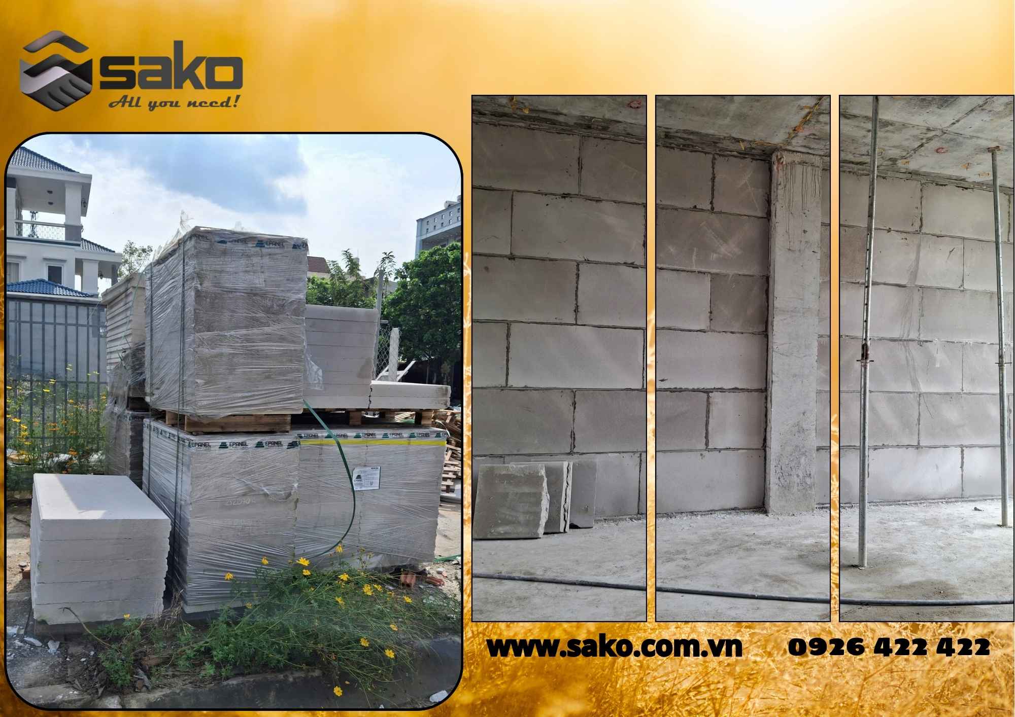 Bê tông khí xây nhà phố đón Tết 2026 - Đường mạnh mẽ hiện đại