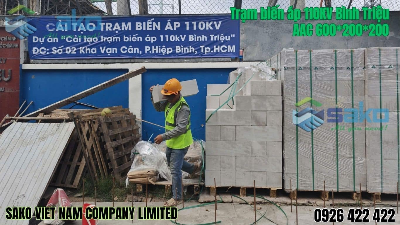 Gạch AAC xây trạm điện