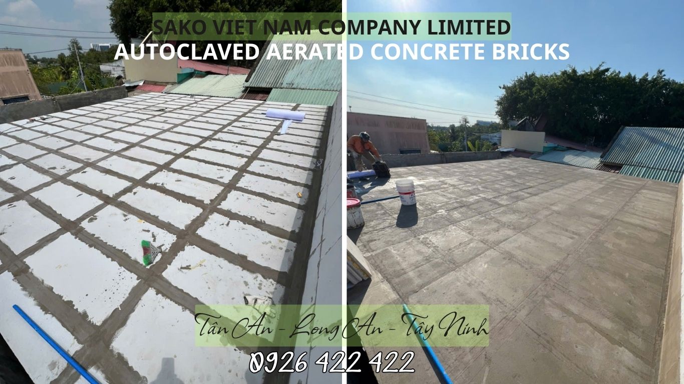 Bê tông khí xây dựng nhà hàng - Phần chống nóng sân thượng bằng tấm ALC Bê tông khí xây dựng nhà hàng - Phần chống nóng sân thượng bằng tấm ALC